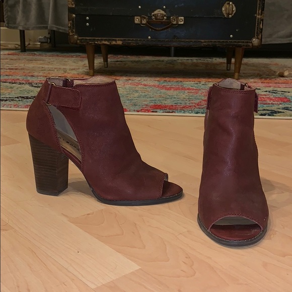Lucky Brand Shoes - Lucky Brand Leather Peep Toe Booties